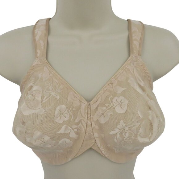 Wacoal 36DD 85567 Awareness Underwire Bra Sand Beige Unlined Lace Overlay Women - Picture 1 of 16